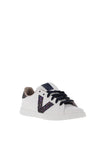 Victoria Women’s V Detail Glitter Trainers, Navy and White