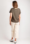 Vila Ellette V-Neck Satin Top, Dusty Olive