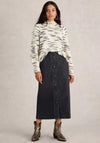 White Stuff Colleen Button Down Denim Midi Skirt, Black