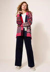 White Stuff Cocoon Fairisle Pattern Knit Cardigan, Red Multi