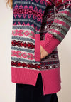 White Stuff Cocoon Fairisle Pattern Knit Cardigan, Red Multi