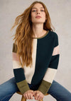 White Stuff Jana Colour Block Jumper, Green