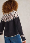 White Stuff Mono Fairisle Print Jumper, Black