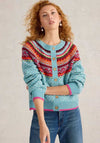 White Stuff Mini Heart Cardigan, Blue Multi