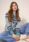 White Stuff Izzy Fairisle Jumper, Grey Multi