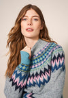 White Stuff Izzy Fairisle Jumper, Grey Multi