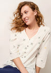 White Stuff Rae Stitched Floral Print Cotton Top, Ivory