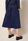 White Stuff Charlotte Corduroy A-Line Midi Skirt, Dark Navy