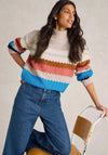 White Stuff Shelly Colour Block Jumper, Beige