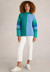 White Stuff Jana Colour Block Jumper, Teal Multi