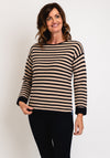 White Stuff Jana Striped Rib Jumper, Navy & Beige