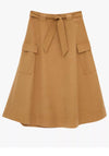 White Stuff Ashley A-Line Midi Skirt, Mid Brown