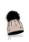 Willi Dik Handmade Embellished Pom Pom Hat, Stone