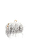 Zen Collection Feather Box Clutch Bag, Light Grey