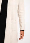 Natalia Collection One Size Fine Knit Long Cardigan, Beige