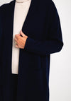 Natalia Collection One Size Fine Knit Long Cardigan, Navy