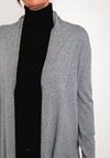 Natalia Collection One Size Diamante Waterfall Fine Knit Cardigan, Grey