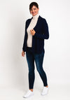 Natalia Collection One Size Diamante Waterfall Fine Knit Cardigan, Navy