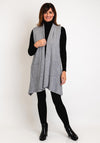 Natalia Collection One Size Longline Sleeveless Cardigan, Grey