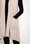 Natalia Collection One Size Longline Sleeveless Cardigan, Oatmeal