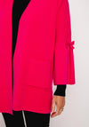 Natalia Collection One Size Relaxed Bow Cardigan, Fuchsia