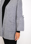 Natalia Collection One Size Relaxed Bow Cardigan, Grey