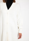 Serafina Collection One Size Long Knit Cardigan, White