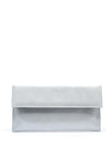 Pomares Shimmer Rectangular Clutch Bag, Silver