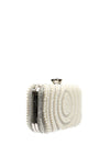 Zen Collection Pearl Diamante Embellished Clutch Bag, White