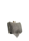 Zen Collection Diamante Fringed Clutch Bag, Black