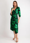 Coco Doll Gala Wrap Printed Midi Dress, Green