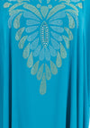 Serafina Collection Embellished design Kaftan Midi Dress, Turquoise