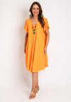 The Serafina Collection One Size Tunic Mini Dress, Orange