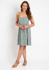 The Serafina Collection One Size Shamrock Print Dress, Khaki