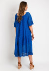 The Serafina Collection One Size Elasticated Neckline Midi Dress, Royal Blue