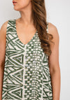 The Serafina Collection One Size Geometric Print Dress, Khaki