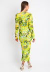 The Sofia Collection Printed Pencil Midi Dress, Yellow Multi