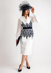 Veni Infantino Cowl Neck Chiffon Sleeve Dress, Ivory & Navy