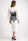 Veni Infantino Cowl Neck Chiffon Sleeve Dress, Ivory & Navy