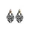 Serafina Animal Print Statement Earrings, Black & Gold