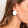 Serafina Collection Disc Stud Earring, White