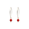 Angela D’Arcy Disco Balls Drop Earrings, Gold & Red