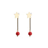 Angela D’Arcy Star Disco Balls Earrings, Gold & Red