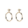 Angela D’Arcy Druzy Twisted Hoop Earrings, Gold