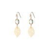 Angela D’Arcy Baby Leaf Earrings, Gold & Blue