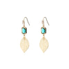 Angela D’Arcy Baby Leaf Earrings, Gold & Green