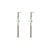 Angela D’Arcy Turquoise Bar Earrings, Gold