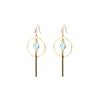 Angela D’Arcy Turquoise Hoop Drop Earrings, Gold