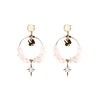 Angela D’Arcy Rose Quartz Hoop Earrings, Gold