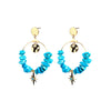 Angela D’Arcy Turquoise Hoop Earrings, Gold